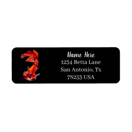 Orange Koi Kampffisch Rücksendeadresse (Vorne)