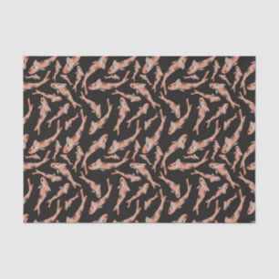 Orange Koi Schwarzes Fischmuster Seidenpapier