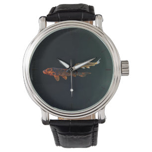 Orange Koi und Gold Koi Armbanduhr