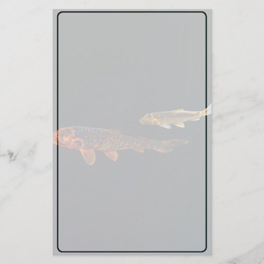 Orange Koi und Gold Koi Briefpapier (Vorderseite)