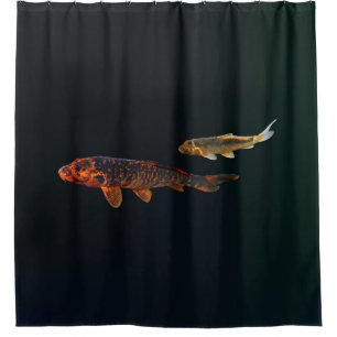 Orange Koi und Gold Koi Duschvorhang