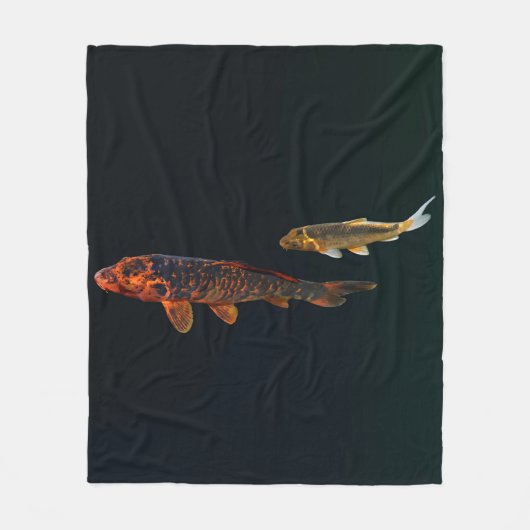 Orange Koi und Gold Koi Fleecedecke (Vorderseite)