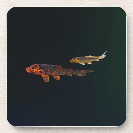 Orange Koi und Gold Koi Getränkeuntersetzer (Vorderseite)