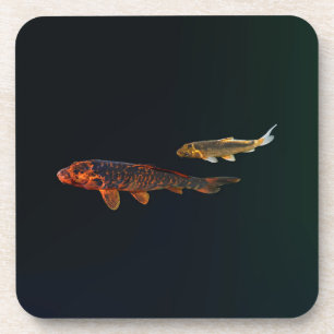 Orange Koi und Gold Koi Getränkeuntersetzer