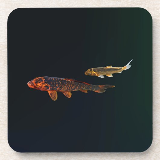 Orange Koi und Gold Koi Getränkeuntersetzer (Vorderseite)