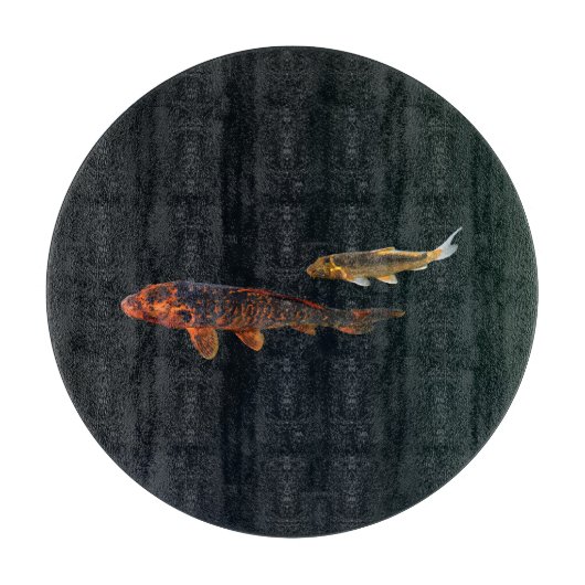 Orange Koi und Gold Koi Schneidebrett (Vorderseite)