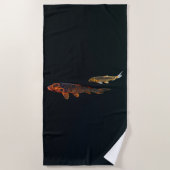 Orange Koi und Gold Koi Strandtuch (Vorderseite)