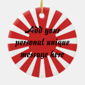 Orange Kokeshi kundengerechte Text Keramik Ornament (Hinten)