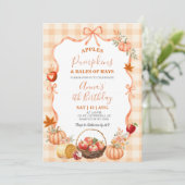 Orange Kokette-Bogen Cottage Geburtstag Einladung (Stehend Vorderseite)