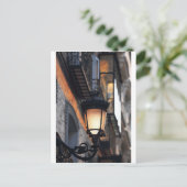 Orange Kolonial Street Lampe Madrid Postkarte (Stehend Vorderseite)