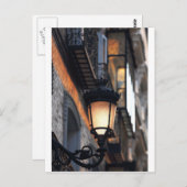 Orange Kolonial Street Lampe Madrid Postkarte (Vorne/Hinten)