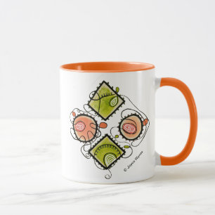 Orange kombinierte Tasse-Gelegentliche Gekritzel Tasse