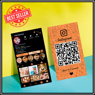 Orange Konditor Instagram Catering QR  Visitenkarte