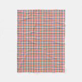Orange Koralle und blaues kariertes Fleecedecke (Vorderseite)