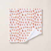 Orange korallenrote Schläge Badhandtuch Set (Waschlappen)