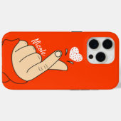 Orange Korean Finger Liebe Herzsignelle Lichthaut Case-Mate iPhone Hülle (Rückseite (Horizontal))