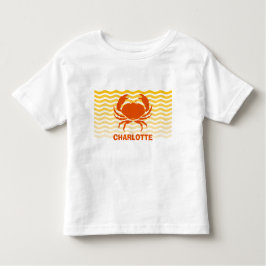 Orange Krabbe des Spaßes auf der sandigen Küste Kleinkind T-shirt