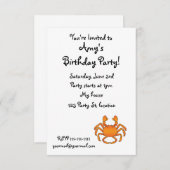 Orange Krabbe Einladung (Vorne/Hinten)