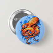 orange Krake Button (Vorne & Hinten)