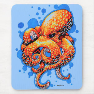 orange Krake - Mousepad