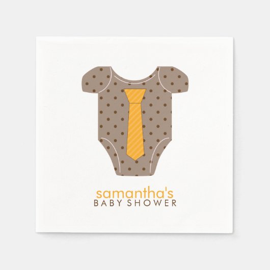 Orange Krawatte Baby Outfit Babydusche Serviette (Vorderseite)