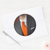 Orange Krawatte Runder Aufkleber (Umschlag)
