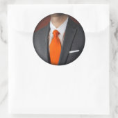 Orange Krawatte Runder Aufkleber (Tasche)
