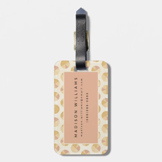 Orange Kreis-Muster SüdwestGeo-Schritt-| Gepäckanhänger (Rückseite vertikal)