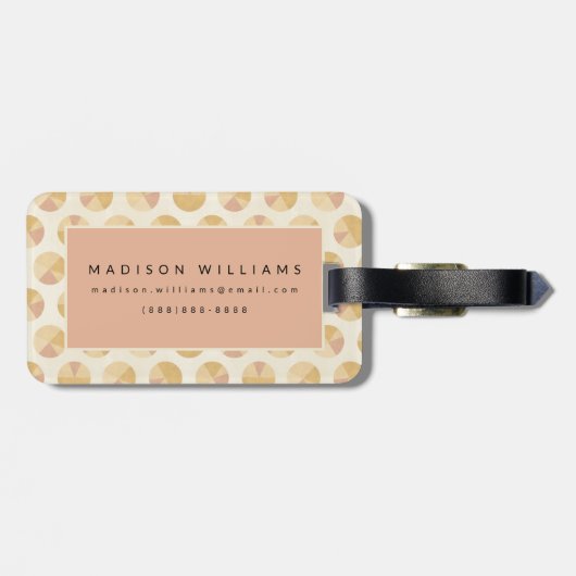 Orange Kreis-Muster SüdwestGeo-Schritt-| Gepäckanhänger (Rückseite horizontal)