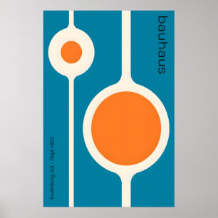 Orange Kreise  Mattes Fine Art Print. Bauhaus Poster