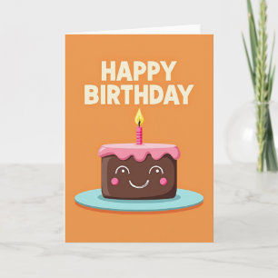Orange Kuchen Geburtstagskarte Karte