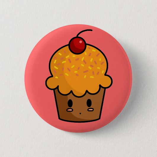 Orange Kuchen-Knopf Button (Vorderseite)