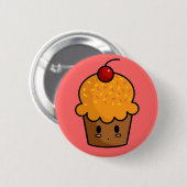 Orange Kuchen-Knopf Button (Vorne & Hinten)