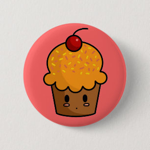 Orange Kuchen-Knopf Button