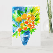 Orange kumquat frucht art watercolor karte (Vorderseite)