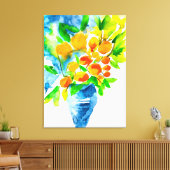 Orange kumquat frucht art watercolor leinwanddruck (Insitu (Wohnzimmer))