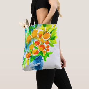 Orange kumquat frucht art watercolor tasche
