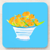 Orange Kumquats Aquarellfrucht Getränkeuntersetzer (Vorderseite)