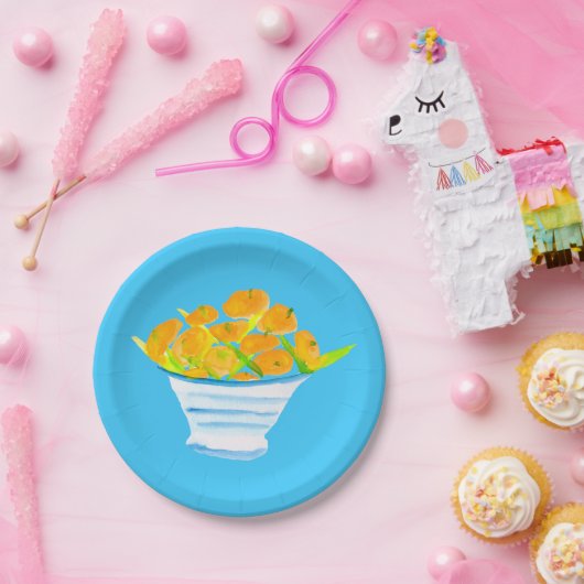 Orange Kumquats Aquarellfrucht Pappteller (Party)