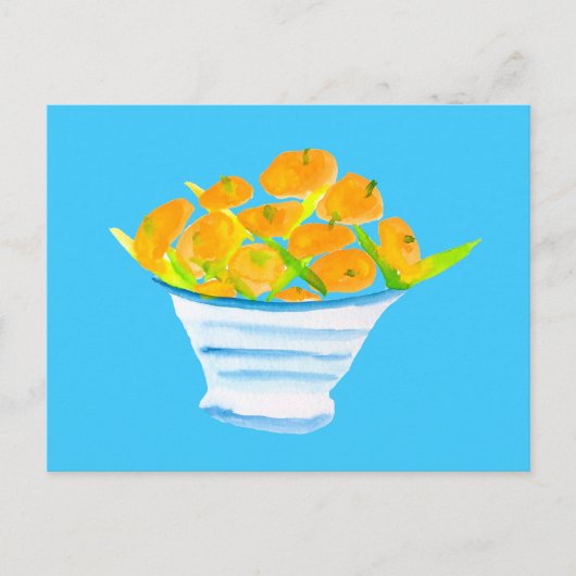 Orange Kumquats Aquarellfrucht Postkarte (Vorderseite)