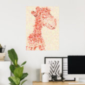 Orange Künstlerisch Giraffe Poster (Heimbüro)
