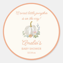 Orange Kürbis Blumen Herbst Baby Shower Willkommen