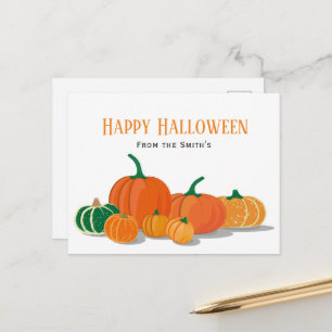 Orange Kürbis Frohes Halloween Postkarte