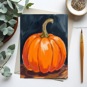 Orange Kürbis Halloween Erntedankfest Feiertagskarte