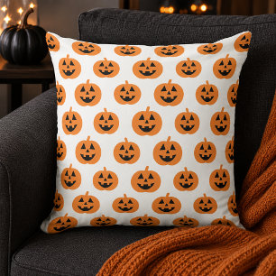 Orange Kürbis Halloween Muster Kissen