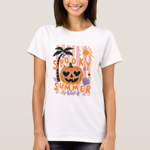 Orange Kürbis Halloween Sommer Vibes T-Shirt