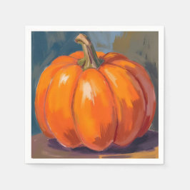 Orange Kürbis Halloween Thanksgiving Wasserfarbe Serviette