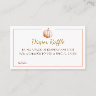 Orange Kürbis Herbst Baby Shower Windel Raffelkart Begleitkarte
