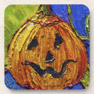 Orange Kürbislaterne-Kürbis-Halloween-Untersetze Getränkeuntersetzer