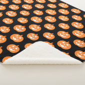 Orange Kürbislaterne Pumpkin Pattern Halloween Sherpadecke (3/4)